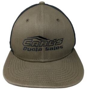 New Era Trucker Hat Brown Black One Size Carl's Cycle Sales Mesh Snapback 9FIFTY